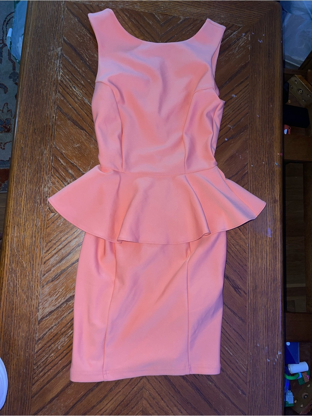 Topshop Pink Peplum Midi Dress